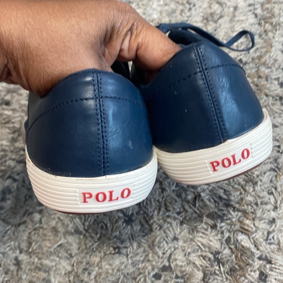 NWOB Polo by Ralph Lauren navy Blue canvas Sneakers Classic Design sz 10 - Picture 5 of 14